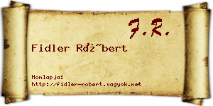 Fidler Róbert névjegykártya
